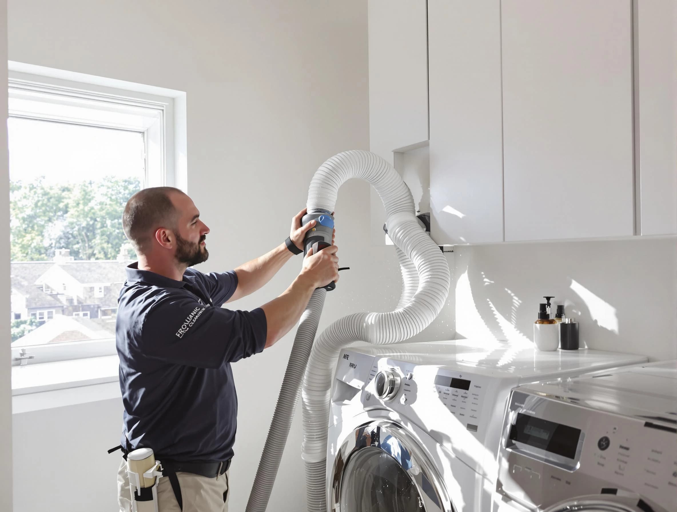 Certified White Bluff Dryer Vent Cleaning technician performing dryer vent cleaning in White Bluff