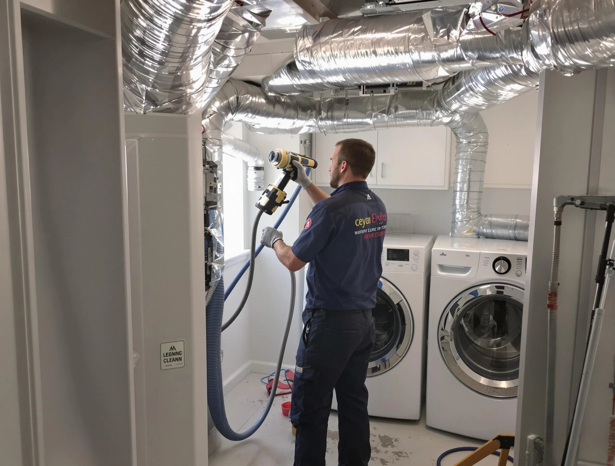 White Bluff Dryer Vent Cleaning specialist using advanced equipment for thorough duct cleaning in White Bluff