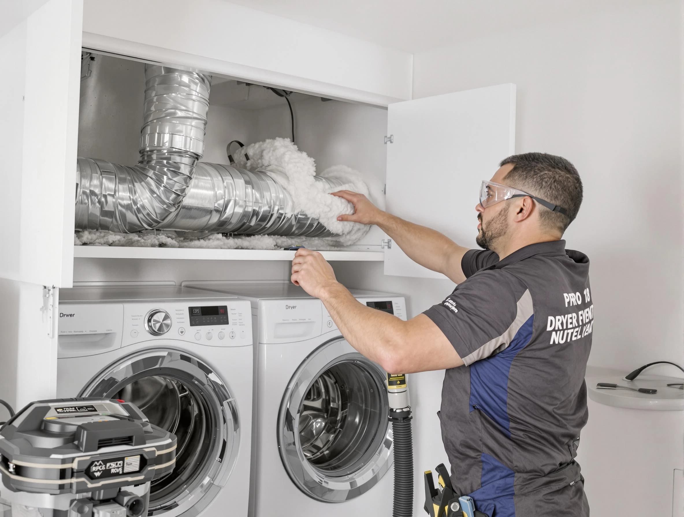 White Bluff Dryer Vent Cleaning certified technician performing specialized gas dryer vent cleaning in White Bluff