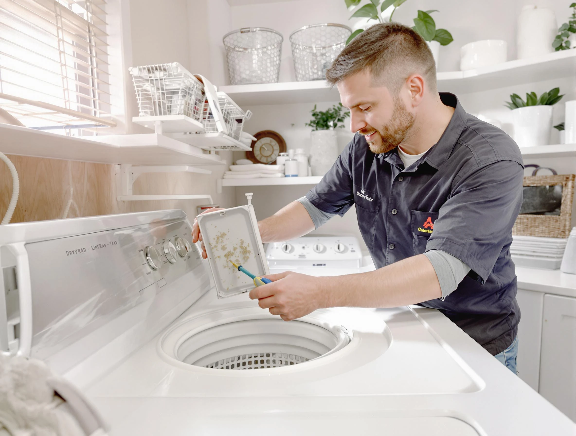 Cleaning Dryer Lint Trap in White Bluff