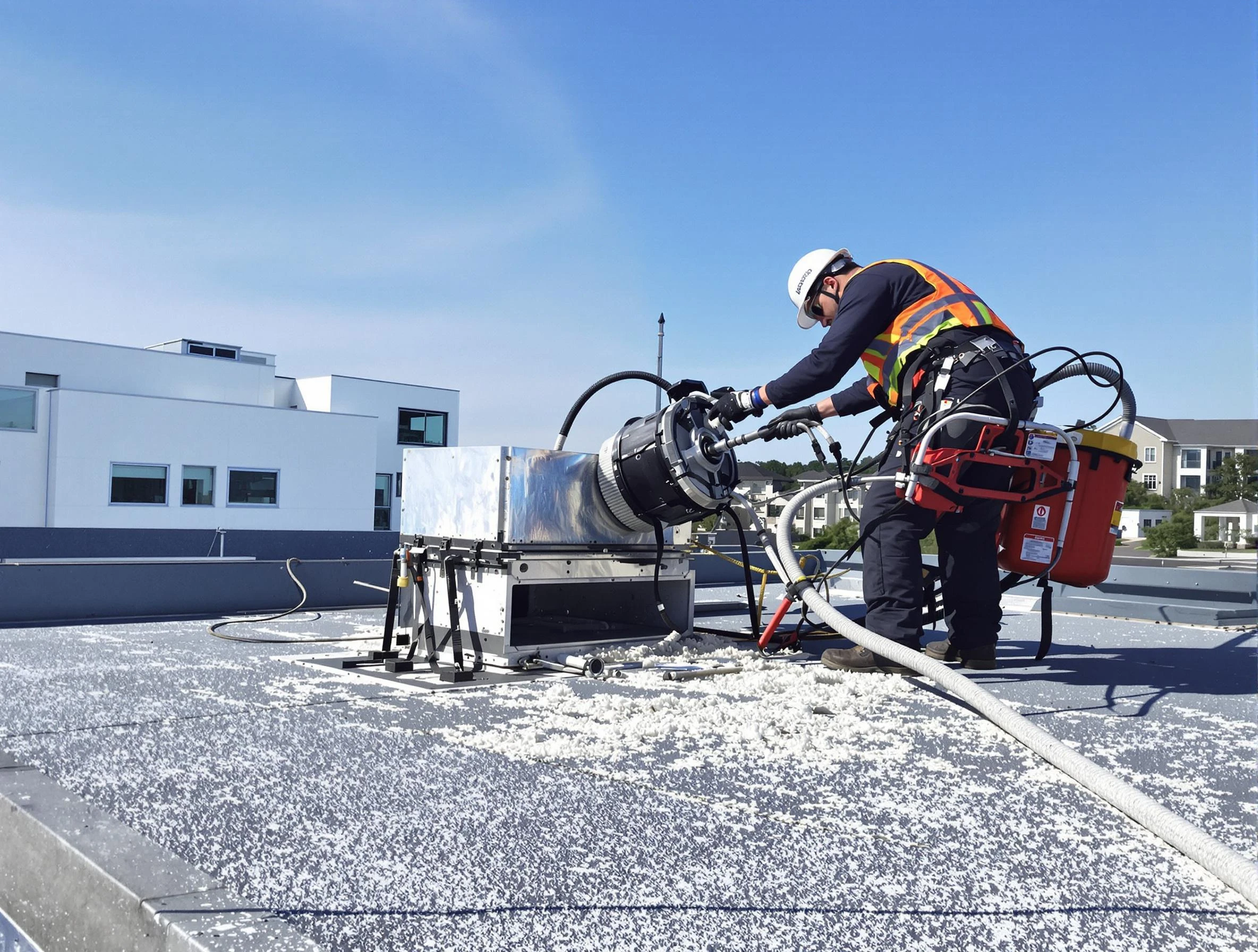 Cleaning Dryer Vent On Roof in White Bluff