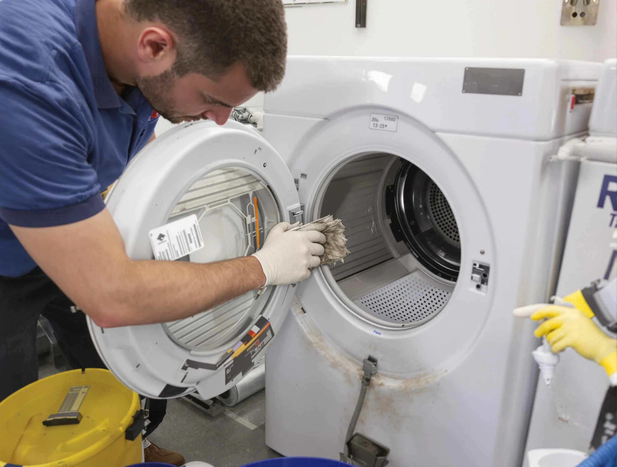 White Bluff Dryer Vent Cleaning specialist performing detailed lint trap cleaning service in White Bluff