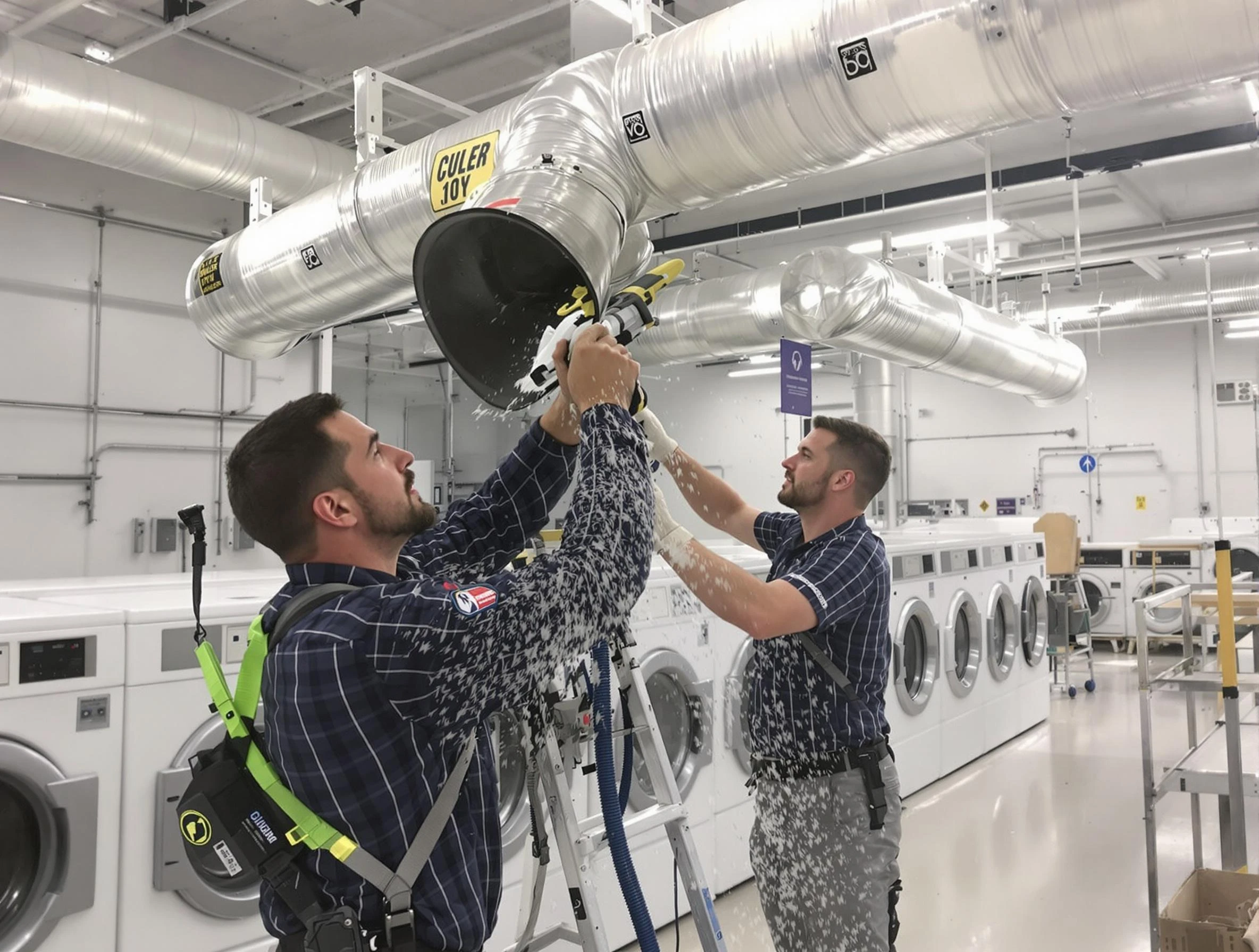White Bluff Dryer Vent Cleaning team performing large-scale commercial dryer vent cleaning in White Bluff